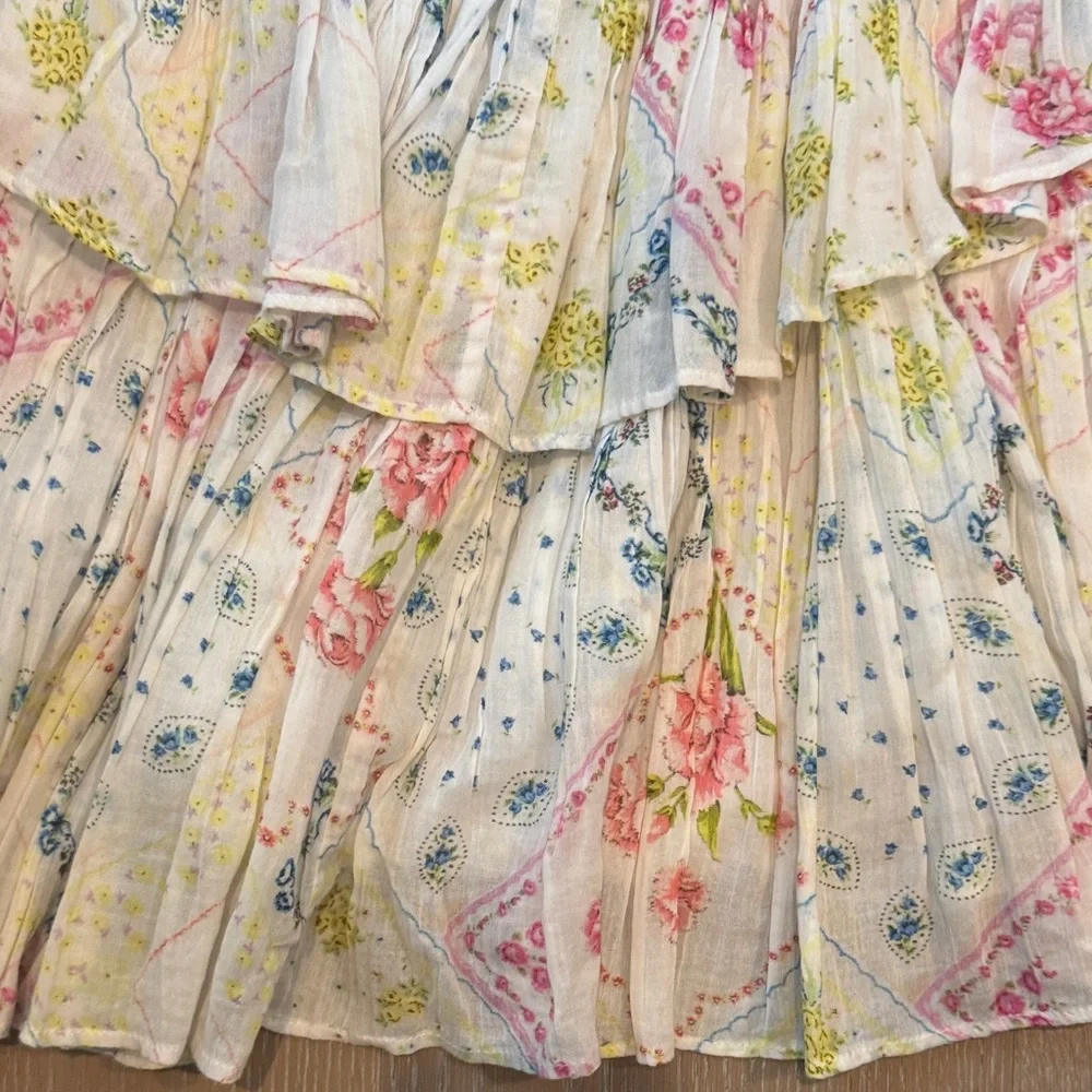 LoveShackFancy Multicolor Floral Ruffle Dress - Picture 8 of 10